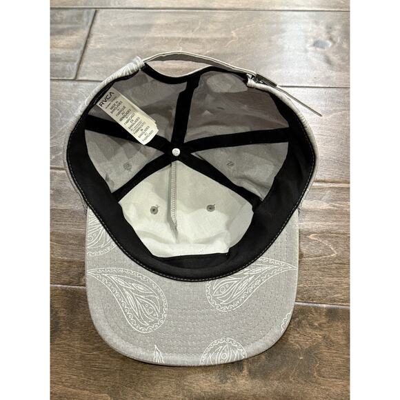 RVCA Mens Gray RVCA Leather Patch Mid Fit Rope SnapBack Trucker Hat Cap - Picture 7 of 9